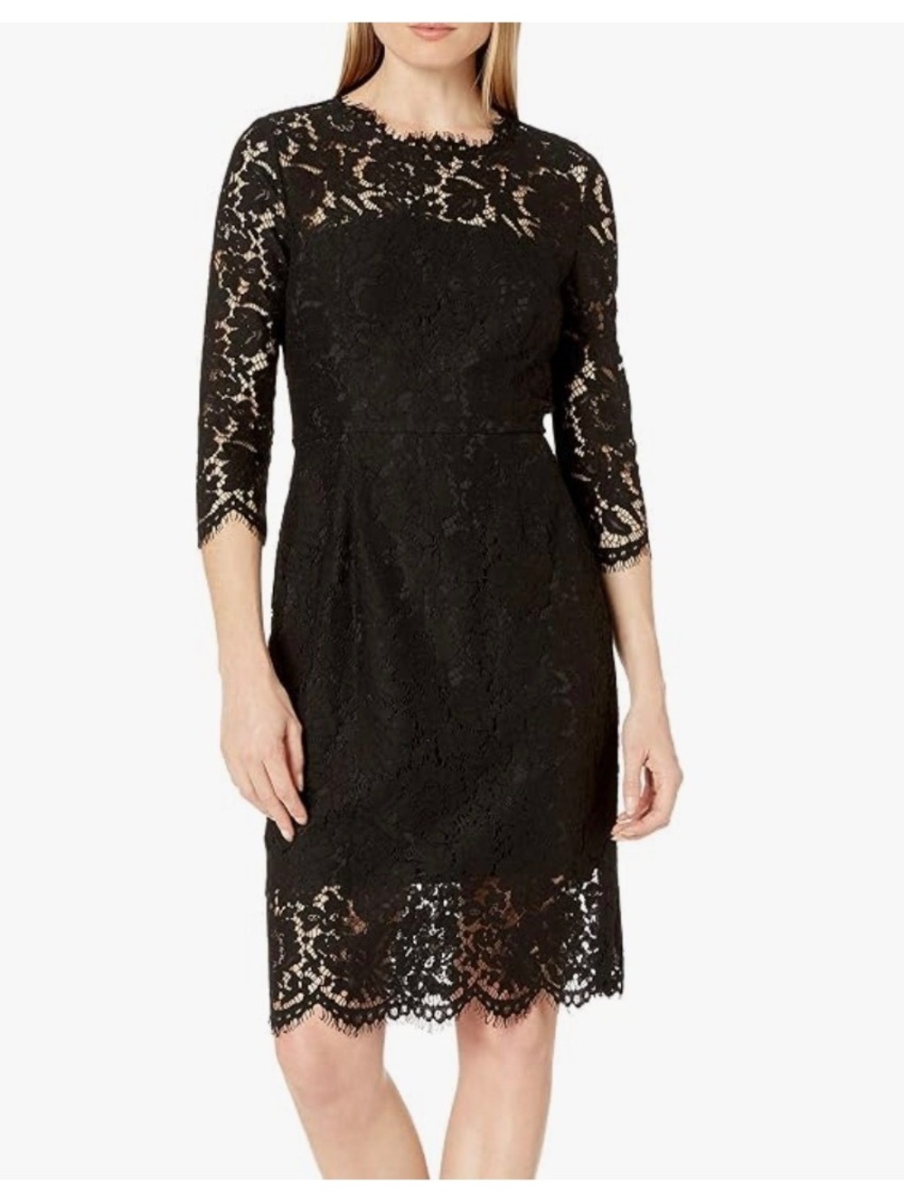 Rachel Zoe Size 0 Brown Lace Bodycon Cocktail Dress Open Back 3/4 Sleeve
